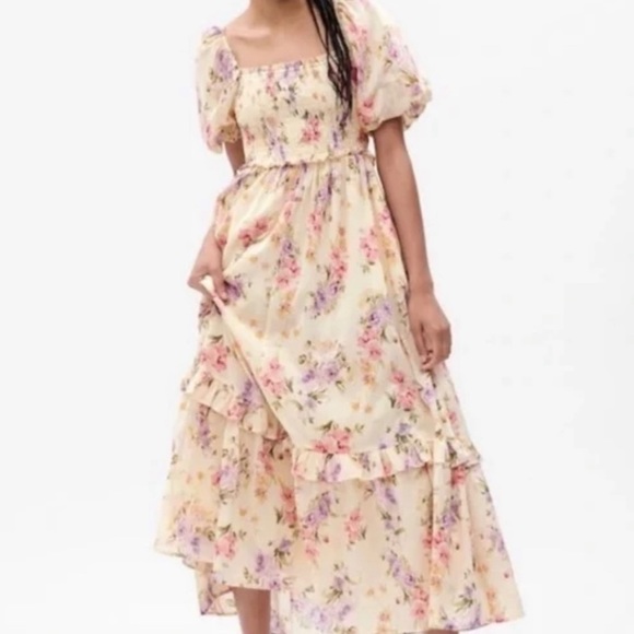 GAP x LoveShackFancy floral puff sleeve dress. Multiple sizes. NWT - Picture 3 of 8